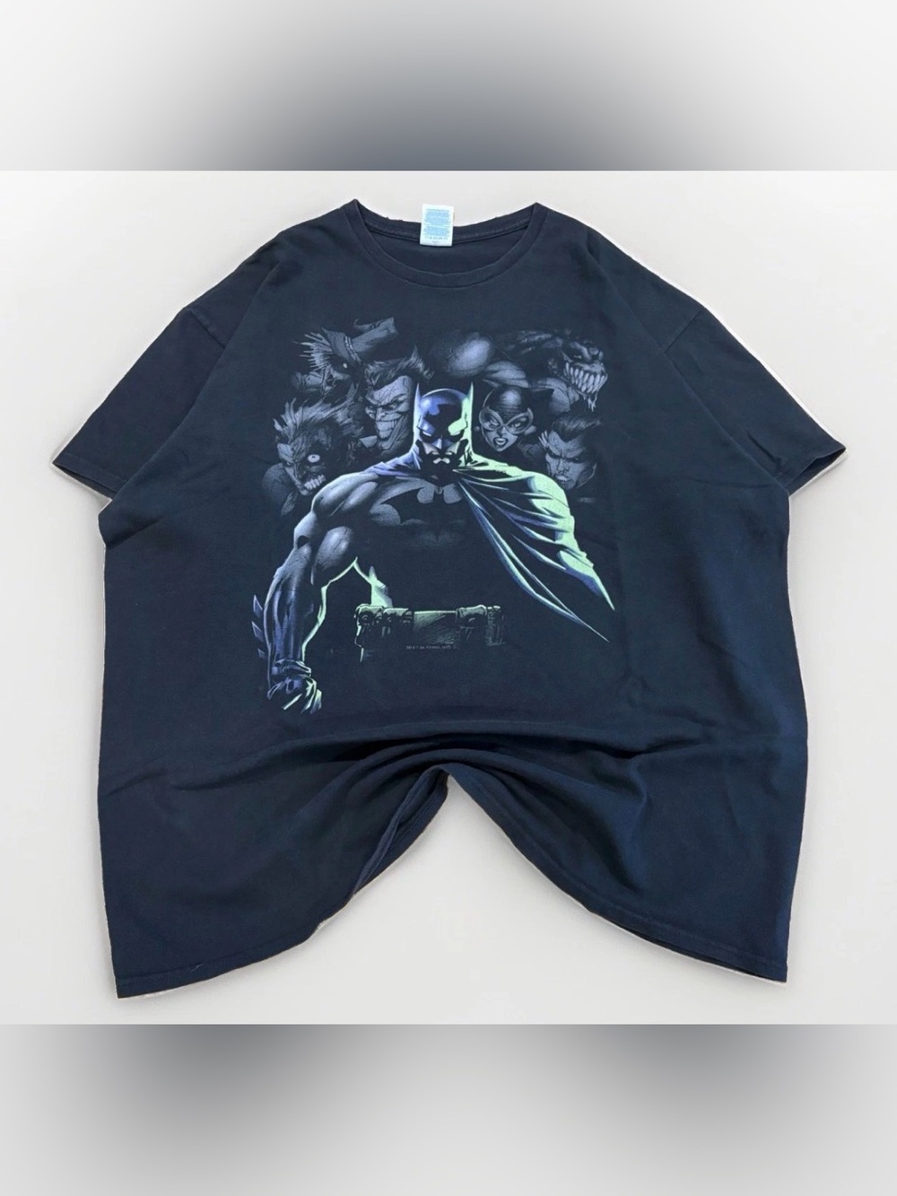Vintage Y2K Batman Villains T-Shirt Size XL Black DC Comics Superhero Tee